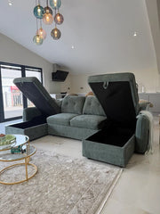 Moscow Sofabed Green U Shape Corner
