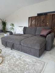 Moscow Universal Corner Sofa Bed - Brown Fabric - Pull Out