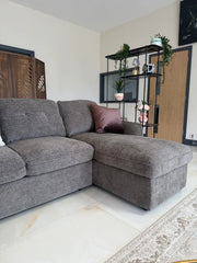 Moscow Universal Corner Sofa Bed - Brown Fabric - Pull Out