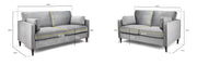 Munich Sofa - Plush Grey 3+2 Set - 180 x 150 CM 