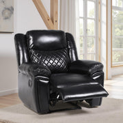 Myra Black Faux Leather Manual Recliner Armchair