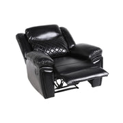 Myra Black Faux Leather Manual Recliner Armchair