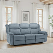 Myra Grey Fabric 3 Seater Manual Recliner Sofa