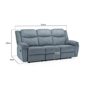 Myra Grey Fabric 3 Seater Manual Recliner Sofa