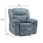 Myra Grey Fabric Manual Recliner Armchair