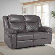 Myra Grey Faux Leather 2 Seater Manual Recliner Sofa