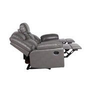 Myra Grey Faux Leather 2 Seater Manual Recliner Sofa