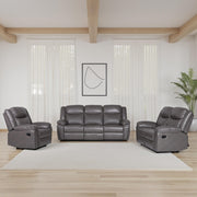Myra Grey Faux Leather 3+2+1 Seater Manual Recliner Sofa Set