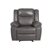 Myra Grey Faux Leather Manual Recliner Armchair