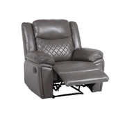 Myra Grey Faux Leather Manual Recliner Armchair