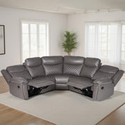 Myra Grey Faux Leather Manual Recliner Corner Sofa