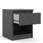 Naia Bedside 1 Drawer 1 Shelf in Black Matt 