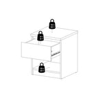Naia Bedside 1 Drawer 1 Shelf in Jackson Hickory Oak 