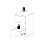 Naia Bedside 3 Drawers in Black Matt 