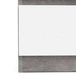 Naia Bedside 3 Drawers in Concrete and White High Gloss 