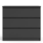 Naia Chest of 3 Drawers in Black Matt 