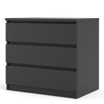 Naia Chest of 3 Drawers in Black Matt 