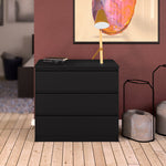 Naia Chest of 3 Drawers in Black Matt 