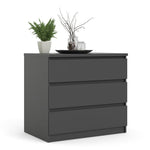 Naia Chest of 3 Drawers in Black Matt 