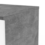 Naia Chest of 3 Drawers in Concrete and White High Gloss 