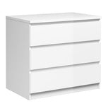 Naia Chest of 3 Drawers in White High Gloss 