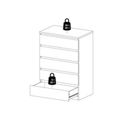 Naia Chest of 5 Drawers in Jackson Hickory Oak 