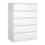 Naia Chest of 5 Drawers in White High Gloss 