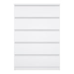 Naia Chest of 5 Drawers in White High Gloss 