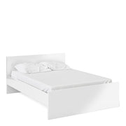 Naia Double Bed 4ft6 (140 x 190) in White High Gloss 