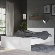 Naia Double Bed 4ft6 (140 x 190) in White High Gloss 