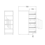 Naia Narrow Chest of 5 Drawers in Black Matt 