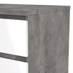 Naia Narrow Chest of 5 Drawers in Concrete and White High Gloss 