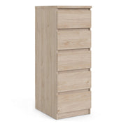 Naia Narrow Chest of 5 Drawers in Jackson Hickory Oak 