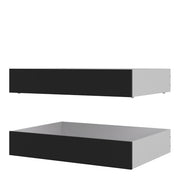 Naia Set of 2 Underbed Drawers (for Single or Double Beds) in Black Matt 