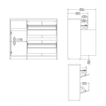 Naia Shoe Cabinet with 2 Flip Down Doors 1 Door and 1 Drawer in Concrete and White High Gloss 