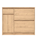 Naia Shoe Cabinet with 2 Flip Down Doors 1 Door and 1 Drawer in Jackson Hickory Oak 