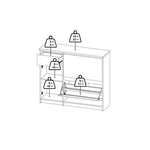 Naia Shoe Cabinet with 2 Flip Down Doors 1 Door and 1 Drawer in Jackson Hickory Oak 