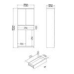 Naia Shoe Cabinet with 4 Doors + 1 Drawer 