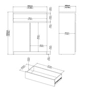 Naia Sideboard - 1 Drawer 2 Doors in Black Matt 