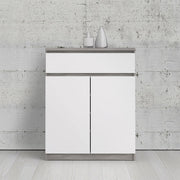 Naia Sideboard 1 Drawer 2 Doors in Concrete and White High Gloss 