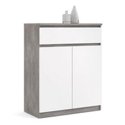 Naia Sideboard 1 Drawer 2 Doors in Concrete and White High Gloss 