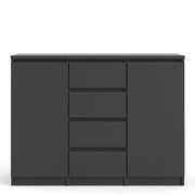 Naia Sideboard 4 Drawers 2 Doors in Black Matt 