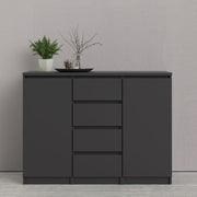 Naia Sideboard 4 Drawers 2 Doors in Black Matt 