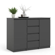 Naia Sideboard 4 Drawers 2 Doors in Black Matt 