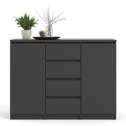 Naia Sideboard 4 Drawers 2 Doors in Black Matt 