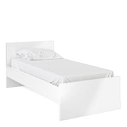 Naia Single Bed 3ft (90 x 190) in White High Gloss 