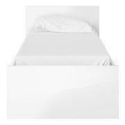 Naia Single Bed 3ft (90 x 190) in White High Gloss 