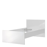 Naia Single Bed 3ft (90 x 190) in White High Gloss 