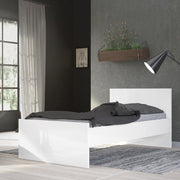 Naia Single Bed 3ft (90 x 190) in White High Gloss 