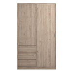 Naia Wardrobe with 1 Sliding Door 1 Door 3 Drawers in Jackson Hickory Oak 